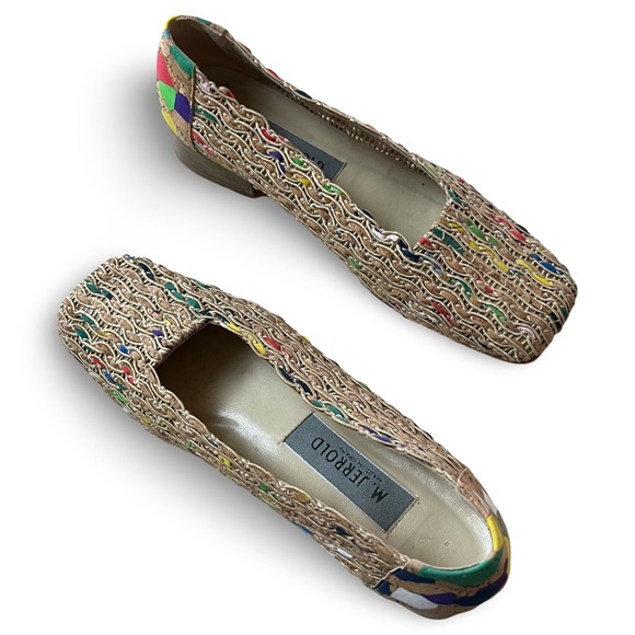 Margaret Jerrold Woven Cork Artsy Painted Shoes Made in Spain Size 8 - Picture 3 of 6